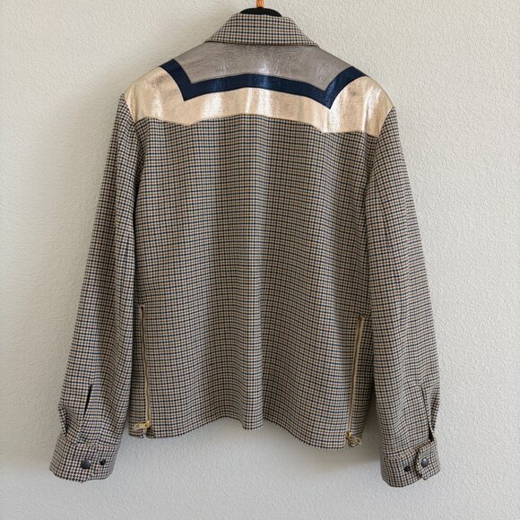 ZADIG & VOLTAIRE Kartys Car Jacket Women’s Medium – Metallic Faux Leather Plaid - Picture 11 of 16